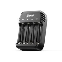 BONAI AA/AAA Battery Charger with 2A USB Input for Ni-MH Ni-CD Rechargeable Batteries(Not Include Adapter)