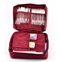 Outdoor Travel First Aid Kit Bag Home Small Medical Box Emergency Survival kit Treatment Outdoor Camping (WineRed)