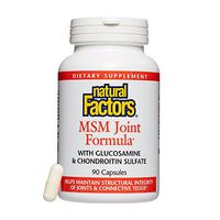 Natural Factors, Joint MSM Formula, Supports Healthy Joint, Muscle and Cartilage with Glucosamine and Chondroitin Sulfate, 90 capsules (90 servings)