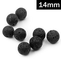 Natural Premium Lava Stone Beads for Essential Oil Diffuser Necklace (14mm,8 Pack)