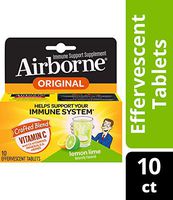 Airborne Lemon Lime Effervescent Tablets, 10 count - 1000mg of Vitamin C - Immune Support Supplement 
