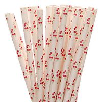 Red Cherries Paper Straws (100)
