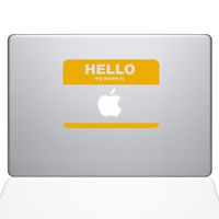 The Decal Guru Name Tag MacBook Decal Vinyl Sticker - 11" MacBook Air - Yellow (1135-MAC-11A-SY)