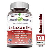Amazing Formulas Astaxanthin Dietary Supplement - 12Mg - 120 Softgels (Non-GMO,Gluten Free) - Promotes Healthy Skin & Eyes - Powerful Antioxidant - Anti-Inflammatory Properties*