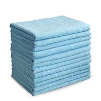 Zhe Xin（12-Pack 16"x16" -Highly Absorben Microfiber Cleaning Cloths Apply for Kitchen, Home, Car, Dusting Furniture, Polishing Windows, Stainless Steel (Blue Color)