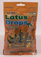 Golden Lotus Drops. Original Formula. Soothing Herbal Honey Mint Lozenge 1 pack. Cough Drops