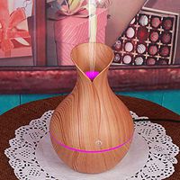 QIUUE 2020 QIUUE Air Aroma Humidifier Ultrasonic Humidifier Air Aromatherapy Wood Grain Essential Oil Diffuser 400ml (Yellow)