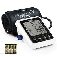 Automatic Blood Pressure Monitor with AFIB Detection, High Accuracy Blood Pressure Machine with 2 Users Mode & 240 Memories, 4" LCD Screen, 22-42CM Large Arm Cuff, Including 4 AA Batteries, White