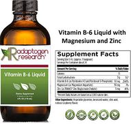 Vitamin B6 Liquid 50mg P-5-P with Magnesium + Zinc | Adaptogen Research | 24 Servings / 4 Fluidoz
