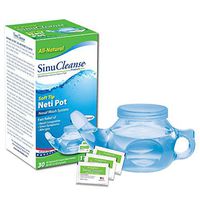 SinuCleanse Soft Tip Neti-Pot Nasal Wash System - Includes 30 All, Natural, Pre-Mixed Buffered Saline Packets - Relieves Nasal Symptoms and Congestion due to Cold, Flu, Dry Air, or Allergies