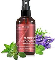 Natural Migraine Relief Spray - Powerful Magnesium Oil Blend with Essential Oils (Lavender, Sweet Marjoram, Peppermint, Rosemary, and Basil) for Headache Relief - Made in USA - Free Trigger Tracker In