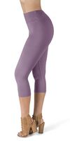 SATINA High Waisted Super Soft Capri Leggings - 20 Colors - Reg & Plus Size (Plus Size, Lavender)