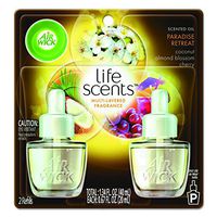 Air Wick 91110 Life Scents Scented Oil Refill, Paradise Retreat, 0.67 oz, Pack of 12, 0.67 Fluid_Ounces, 6.51" Height (Pack of 12)