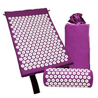 DMNSDD Massage Yoga Mat with Pillow, Acupressure Mat Massager Cushion Relieve Stress Back Body Pain Spike Acupuncture Mat,Purple
