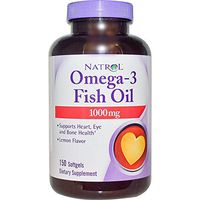 Natrol Omega-3 Fish Oil 1000mg, 150 Softgels (Pack of 2)