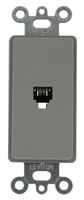 Leviton 40649-GY Decora Insert, 6P4C, Screw Terminals, Gray
