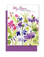 Purple Pink Garden Note Cards - with Scripture
