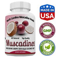 Cardio Health - Muscadinex NRG. 350mg Muscadine Grapeseed Plus 250mg Coconut Extract. America's Strongest Grape. 60x 600 mg Veggie Caps.