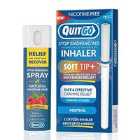 QuitGo Dual Support Quit Kit with Smoke-Free Soft Tip Inhaler, Herbal Relief & Recover Spray to Help Stop Smoking (Menthol, Dual Support)