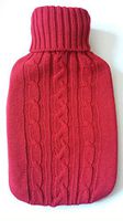 Warm Tradition Red Cable Knit Hot Water Bottle Cover- Cover ONLY
