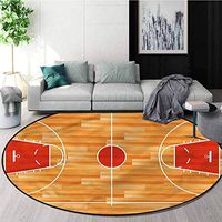 RUGSMAT Boys Room Round Area Rug,Gymnasium Tournament Floor Mat Home Decor Round-71