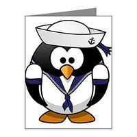Note Card Little Round Penguin - Navy Sailor