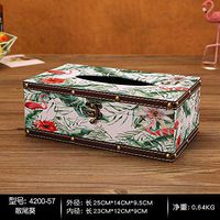 T-ZJHC European Creative Retro Tissue Box Home Room Bedroom Napkin Tray Living Room Coffee Table Storage, Long - Scattered Tail Sunflower