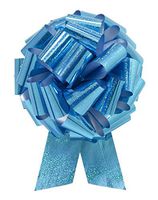 14" XL Large Giant Pull Bow Pew Bows Wedding Decorations Christmas Gift Wrap Peacock Blue Holographic