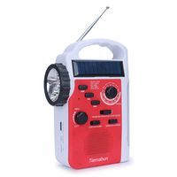 Tiemahun Dynamo Solar Hand Crank Emergency FM/AM/SW NOAA Alert Radio with MP3 Player Support SD Card LED Flashlight Reading Lamp Siren and 2300mAh Power Bank (Red)