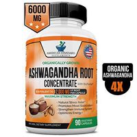 Ashwagandha, 6000mg per Serving, 2000 mg per Capsule, Organic Ashwagandha Root Powder, BioPerine Black Pepper Extract, Natural Stress Relief, Anxiety Relief, Thyroid Support, Mood Boost, 90 Vegan Caps