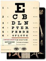 Cavallini Papers 96-Page 4 by 5.5-Inch Notebook Set, Vintage Charts, Set of 2