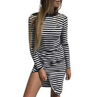 Ros1ock Dress for Women Sexy Ruched Bodycon Asymmetrical V Neck Midi Dresses Black