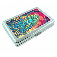 Concept Draw Blink Em1 Hip Silver Cigarette Case Id Holder Metal Wallet 4" X 2.75" RFID Protection