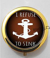 BlackKey I Refuse To Sink 3-Compartment Decorative Pocket Gift Box Case Organizer for Pill, Color 2 -689