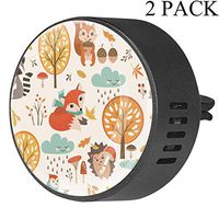Autumn Cute Woodland Squirrels Hedgehogs Fox Mushrooms And Leaves Car Diffuser Air Freshener EVA Car Aromatherapy Essential Oil Diffuser, Passion fruit floral