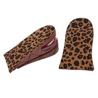 Eforstore Unisex 1 Pair 5cm Taller 2-layer Height Increase Invisible Elevator Half Shoes Insole Heel Lift Inserts Color Leopard