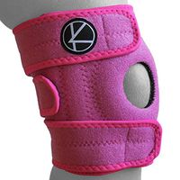 Adjustable Kids Knee Brace Support - Best Knee Support for Youth, Arthritis, ACL, MCL, LCL, Sports Exercise, Meniscus Tear. Open Patella Neoprene Stabilizer Wrap for Children, Boys, Girls (Pink)
