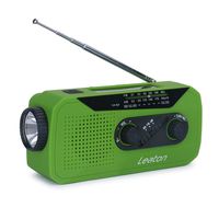 Emergency NOAA Weather Radio, AM/FM WB Weather Radio, Solar, Hand Crank with LED Flashlight, Charging Indicator & Earphone Jack Upgrade to 2000mAh Power Bank Phone Charger (Green)