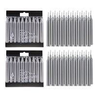 Mega Candles 40 pcs Unscented Silver Mini Taper Candle, 4 Inch Tall x 1/2 Inch Diameter, Great for Casting Chimes, Rituals, Spells, Vigil, Witchcraft, Wiccan Supplies, Wax Play & More