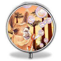 MLONE Pill Organizer - Round Stainless Steel Weekly Pill Case 3 Times-a-Day for Travelling/Pocket/Daily Needs, Medication Box Compartments to Hold Vitamins, Cod Liver Oil, Supplements (with Mirror)