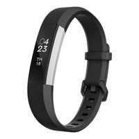 UMTELE Compatible with Fitbit Alta Bands, Soft Wristband with Metal Buckle Clasp Closure Replacement for Fitbit Alta/Alta HR/Fitbit Ace(Black-HR,Large)