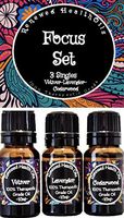 Focus Essential Oil Blends Set Vetiver Lavender Cedarwood Combo Pack 100% Pure Undiluted Aromatherapy Gift Set 3/10ml