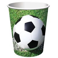 Club Pack of 96 Sports Fanatic Soccer Disposable Paper Hot and Cold Drinking Party Cups 9 oz.