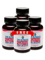 Ultimate Raspberry Ketone Buy 3 Get 1 Free (240 Caps, 60-Day Supply) with 500mg Highest Grade Formula + African Mango for Appetite Suppression