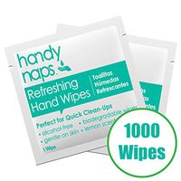Handynaps® Pre-Moistened Refreshing Hand Cleaning Wet Wipes, No Alcohol, for General Cleaning Purpose, Individually Wrapped Bulk Buy 1000 Count