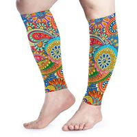 THONFIRE Calf Leg Compression Sleeve for Men Flower Paisley Colorful Shin Splints Calf Guard Arm Wide Cover