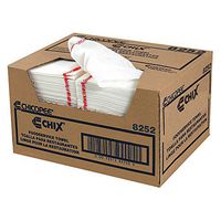 BUNZL Chicopee 8252 Chix White Wiper with Red Stripe - 150 / CS