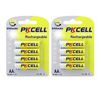 AA Rechargeable Battery Ni-MH 1.2v 600mAh for Garden Solar Lights Count:Pcs (8)