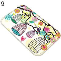 Super1798 Living Room Bird Flower Branches Design Entrance Floor Carpet Rug Anti-slip Door Mat -9#