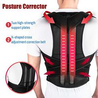 JMung'S Back Brace Posture Corrector Fully Adjustable Support Brace with Lumbar Support Belt for Men & Women Keep from Slouching,Black,XXXXL